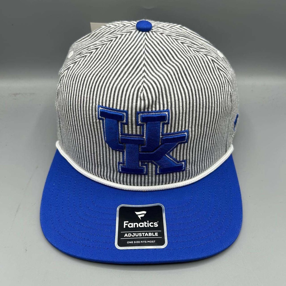 Kentucky Wildcats NCAA Hat Men Blue Black Striped Fanatics Snap Back Cap New
